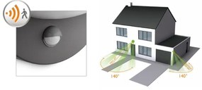 Philips - Vonkajšie nástenné svietidlo so senzorom JUNE 1xE27/12W/230V IP44