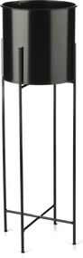 KOVOVÝ KVETINÁČ SO STOJANOM DARK 75X21 CM ČIERNA