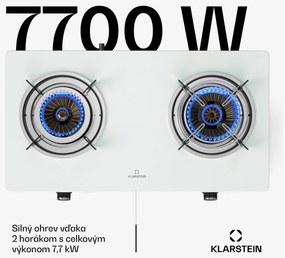 Klarstein Barzona kempingový varič, 2 horáky, 3,4 kW & 4,3 kW, plynová dvojplatnička, nehrdzavejúca oceľ, mobilná