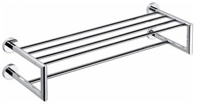 Sapho - Nástenný vešiak na uteráky s policou X-ROUND 22,5x65,5 cm lesklý chróm