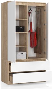 Skriňa S 90 cm 2D 2SZ CLP sonoma / biela