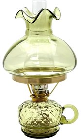 Floriánova huť Petrolejová lampa MONIKA 34 cm lesná zelená káro FL0078
