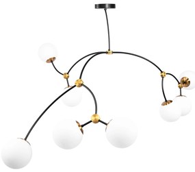 Toolight Toolight, stropné svietidlo 8xG9 APP1673-8CP, čierna-zlatá, OSW-05869