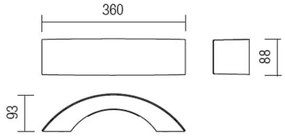 Redo 9903 - LED Vonkajšie nástenné svietidlo ECLIPSE 3xLED/3W/230V IP54