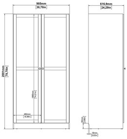 Šatníková skriňa v dekore duba v prírodnej farbe 99x200x62 cm Billund – Tvilum