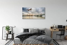 Obraz plexi Lietadiel mraky 125x50 cm