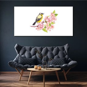 Obraz canvas Abstrakcie vtákov kvety