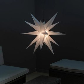 Nexos 67069 Vianočná dekorácia - hviezda s časovačom 1 LED, 55 cm, biela