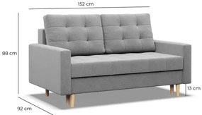 Dvojmiestna pohovka ELMA rozkladacia, tmavosivá