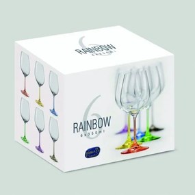 Crystalex Poháre na víno VIOLA Rainbow 350 ml, 6 ks