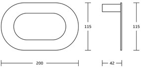 Mexen Adox, prsteňový držiak na uteráky, čierna matná, 7018232-70