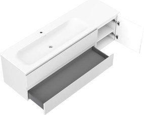 Mexen Orio, kúpeľňová skrinka 160 cm s umývadlom Vela vľavo, 2S, 1D, biela matná, 91A13-16047-3-BBFFFF01-W23L01