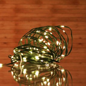 Svetelná reťaz vnútorné / vonkajšie studené biele svetlo 100 LED, 10 + 5 m, 8 funkcií
