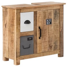 furniture-nabytek.cz - Masívna umývadlová skrinka Pune z mangového dreva, lakovaná, viacfarebná – 68×30×63 cm