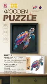 Drevené puzzle Korytnačka s rámikom - 158 dielikov