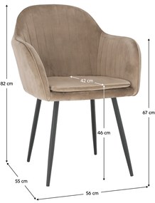 Tempo Kondela Dizajnové kreslo, sivohnedá Taupe Velvet látka, ZIRKON