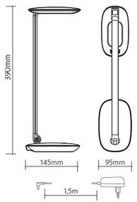 LED Stmievateľná stolná lampa s USB MOANA LED/6W/230V ružová