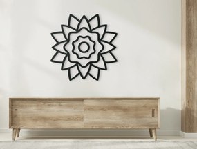 drevko Kvetinová mandala z dreva Rozmer obrazu: 44,5 x 44,5 cm, Farba dekorácie: Čierna