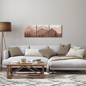 Obraz - Hnedé pohorie N⁰1 (s hodinami) (90x30 cm)