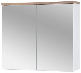 Kúpeľňová závesná skrinka BALI biela so zrkadlom 80 cm