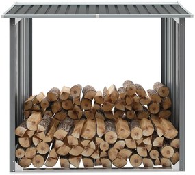 Záhradná kôlňa na drevo z pozinkovanej ocele 172x91x154 cm sivá