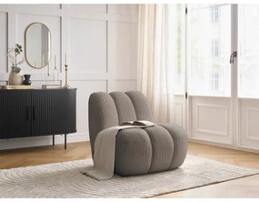 Taupe kreslo z textílie buklé Janissaire – Bobochic Paris