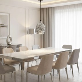 Toolight - Chrómovaná sklenená závesná lampa 1xE27 60W APP564-1CP, chrómová, OSW-09670