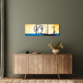 Obraz - Staroveká maľba (s hodinami) (90x30 cm)