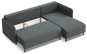 Tmavosivá rozkladacia/s úložným priestorom rohová pohovka (pravý roh) Luana – Makamii