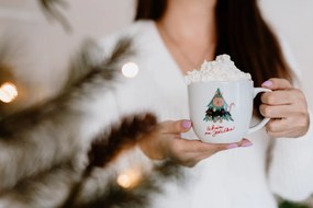 Bella Rose Porcelánový hrnček Šťastné a Veselé s mačkou 350 ml