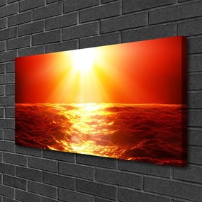 Obraz Canvas Západ slnka more vlna 125x50 cm