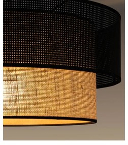 Závesný luster BORHO na lanku 1xE27/60W/230V čierny/juta