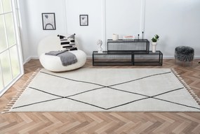 My Flair, Kusový koberec Moroccan Oasis weiß, 160x230, čiernobiela, obývacia izba