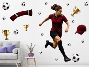 Futbalistka Sparta Praha úpravy na prianie športové nálepky na stenu hárok 41 x 75 cm