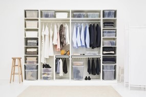 Úložný box, transparentný box s vekom, Rotho LONA, 57x39x34 (50 l)