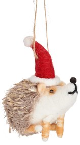 sass & belle Plstená vianočná ozdoba Hedgehog in Santa Hat