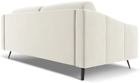 Biela zamatová pohovka 202 cm Nalu – Makamii