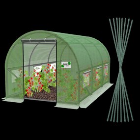 Garden Line 3-dielny zelený fóliový záhradný tunel 4 x 2,5 x 2 m