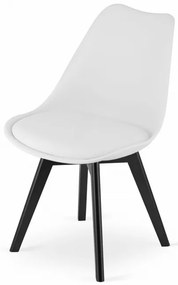 Jedálenská stolička MARK - biela (čierne nohy)