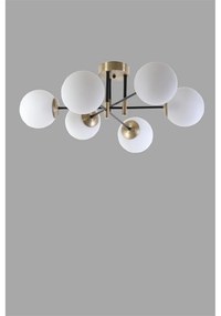 Stropné svietidlo v bielo-zlatej farbe so skleneným tienidlom ø 15 cm Dolunay – Opviq lights