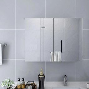 Kúpeľňová skrinka so zrkadlom, biela 80x15x60 cm, MDF 325186