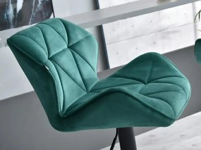 Dizajnová barová otočná stolička CAMI zelená s čiernou nohou