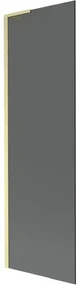 Mexen Next L, 1-krídlová vaňová zástena 60 x 150 cm, 6mm šedé sklo, zlatý matný profil, 895-060-000-03-40-55