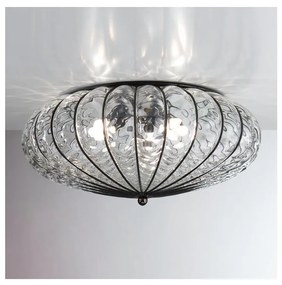 SIRU - Stropné svietidlo ACCADEMIA 3xE27/60W/230V číra/čierna benátske sklo