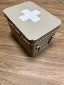 Zeller Present 2. akosť - Lekárnička, kovový box na lieky, 2v1, béžový, MEDICINE 23x17x16