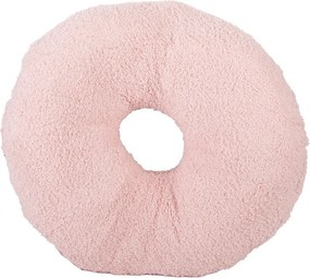 Ružový dekoratívny vankúš v tvare donutu s posypom - Ø 35*6 cm