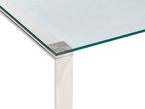 Konzolový stolík so sklenenou doskou strieborný TILON Beliani