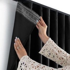 Čierny zamatový dimout záves 200x175 cm Velto – Filumi