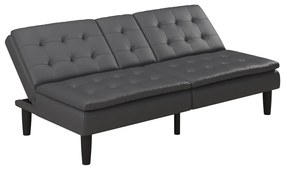 Sivá rozkladacia pohovka z imitácie kože 191 cm Maine – Støraa