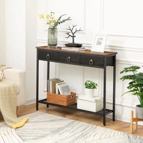 Konzolový stolek Vasagle Mijone 100 cm hnědý/černý